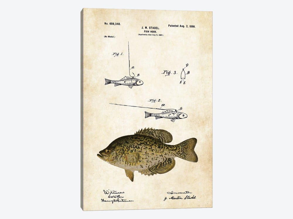 Crappie Fishing Lure Canvas Print Wall Art by Patent77