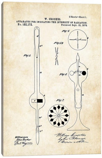 Crookes Radiometer Bulb Canvas Art Print - Patent77