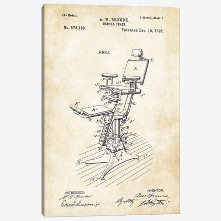 Dentist Chair (1896) Canvas Print #PTN74} by Patent77 Canvas Print