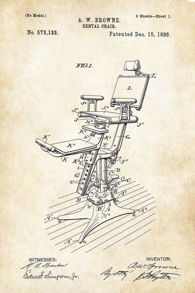 Medical & Dental Blueprints: Dentist Chair (1896) by Patent77