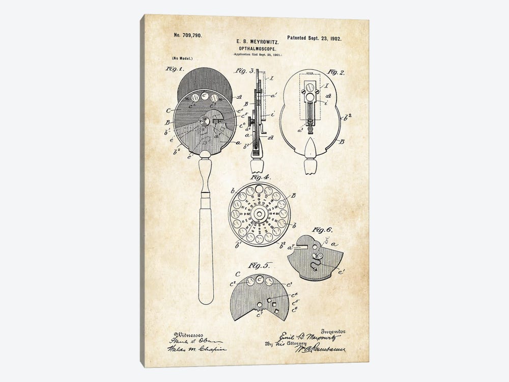 Doctor Opthalmoscope by Patent77 1-piece Canvas Print