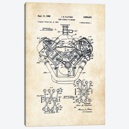 426 Hemi Engine Canvas Print #PTN7} by Patent77 Art Print