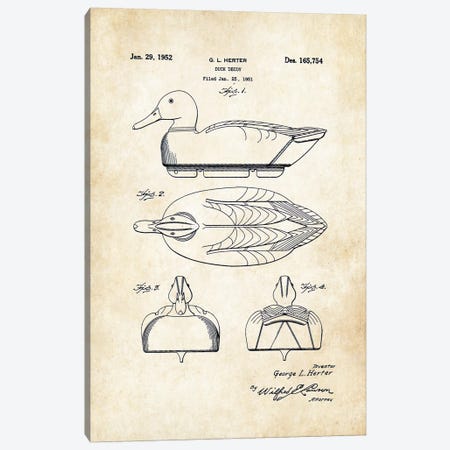 Duck Decoy Canvas Print #PTN84} by Patent77 Canvas Artwork