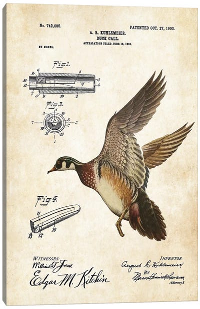 Duck Hunting  Canvas Art Print - Blueprints & Patent Sketches