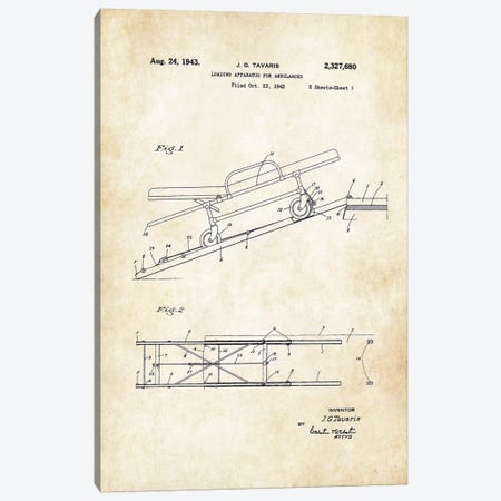 Ambulance Stretcher (1943) Canvas Print #PTN9} by Patent77 Canvas Artwork