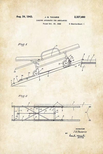 Patent77: Ambulance Stretcher (1943) by Patent77