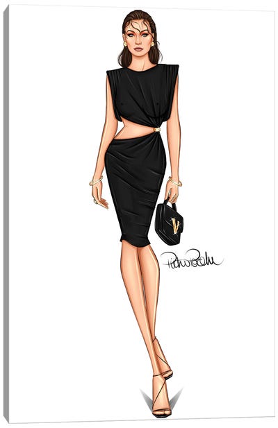 Runway - Gigi Hadid X Versace Canvas Art Print - PietrosIllustrations