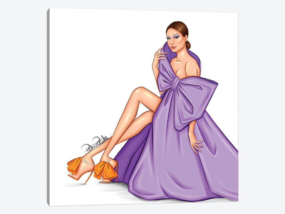 Gigi Hadid - Purple Valentino by PietrosIllustrations 1-piece Canvas Art