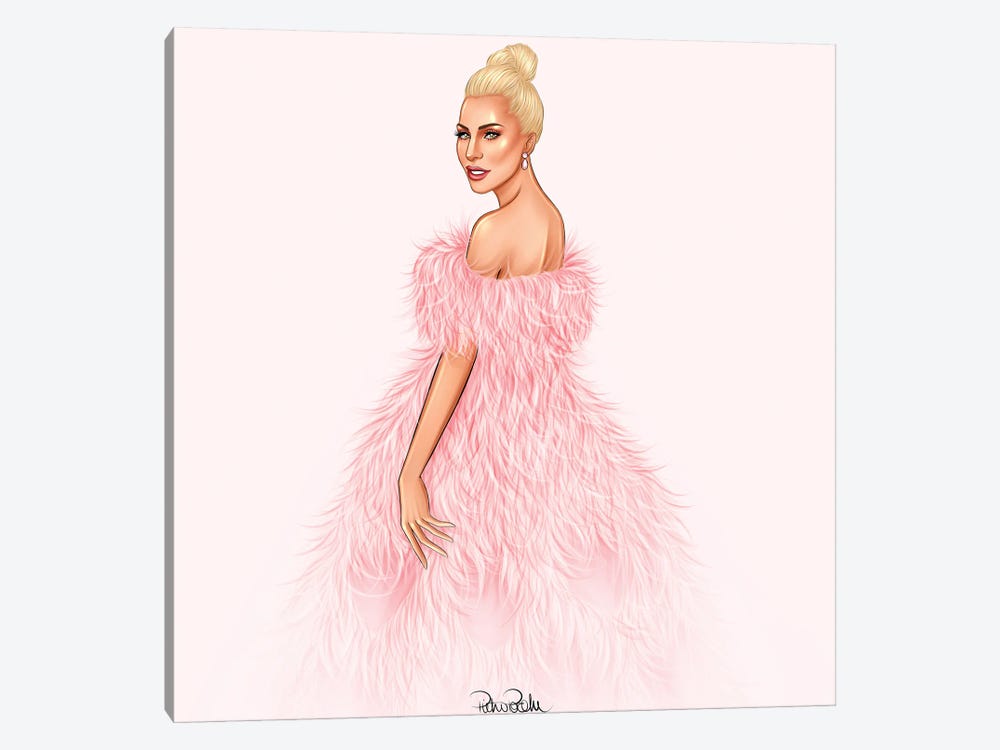 Lady Gaga - A Star Is Born In Valentino by PietrosIllustrations 1-piece Canvas Art Print