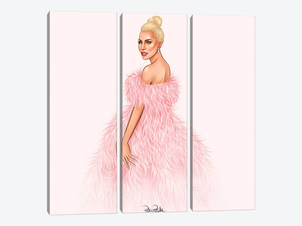Lady Gaga - A Star Is Born In Valentino by PietrosIllustrations 3-piece Canvas Print