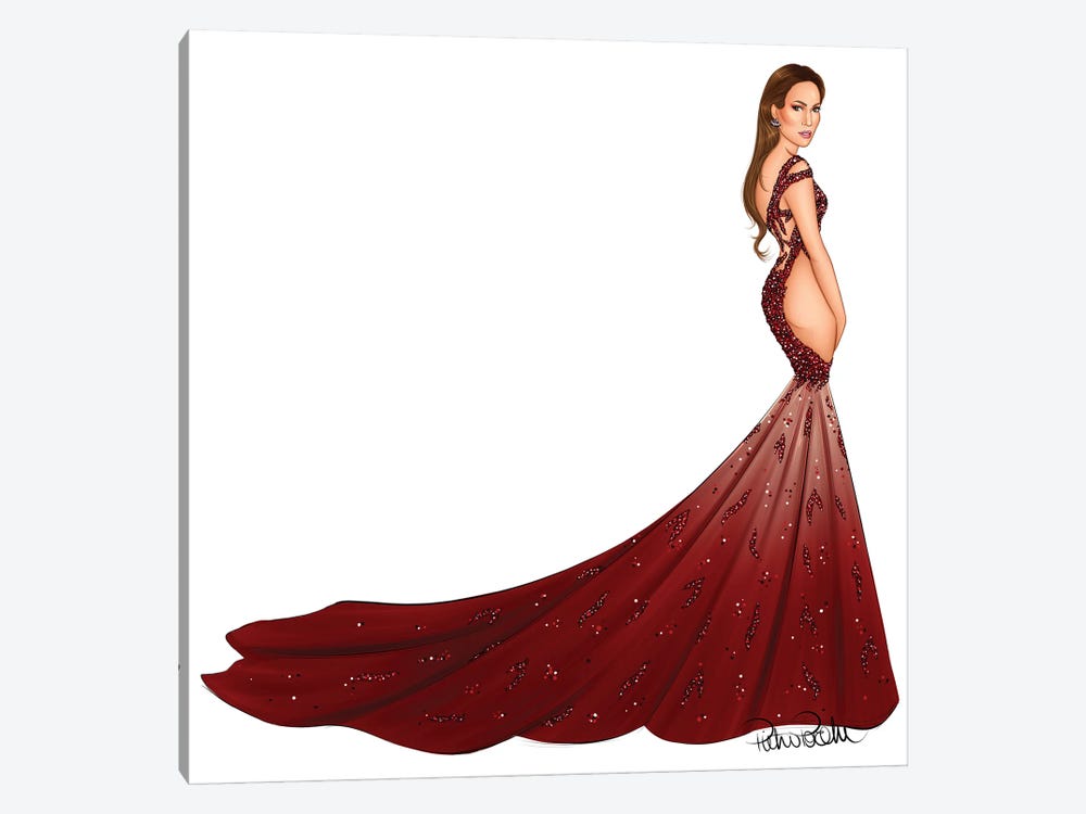 Jennifer Lopez - Versace Dragon by PietrosIllustrations 1-piece Canvas Art
