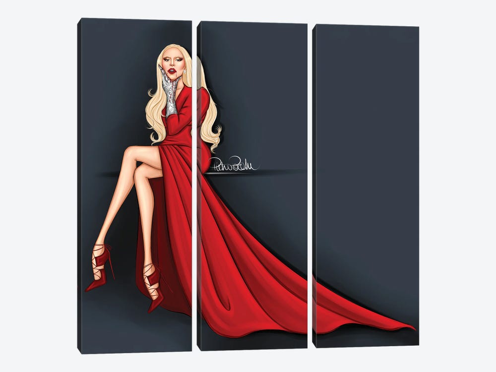 Lady Gaga - The Countess Ahs by PietrosIllustrations 3-piece Canvas Wall Art