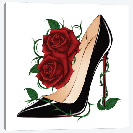 Louboutin Roses - So Kate Canvas Print #PTO27} by PietrosIllustrations Canvas Art Print