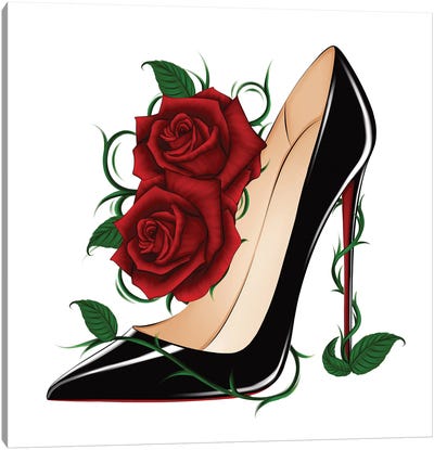 Louboutin Roses - So Kate Canvas Art Print - Christian Louboutin Art