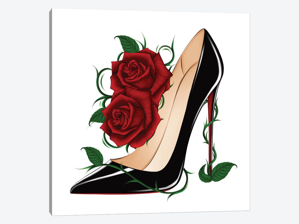 Louboutin Roses - So Kate by PietrosIllustrations 1-piece Canvas Art Print