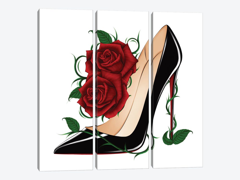 Louboutin Roses - So Kate by PietrosIllustrations 3-piece Canvas Art Print