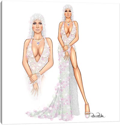 Jennifer Lopez - Versace Mermaid Canvas Art Print - Pop Music Art