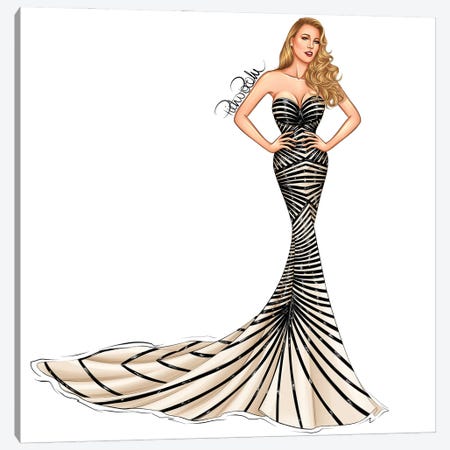 Blake Lively - Hollywood Waves Canvas Print #PTO31} by PietrosIllustrations Canvas Print