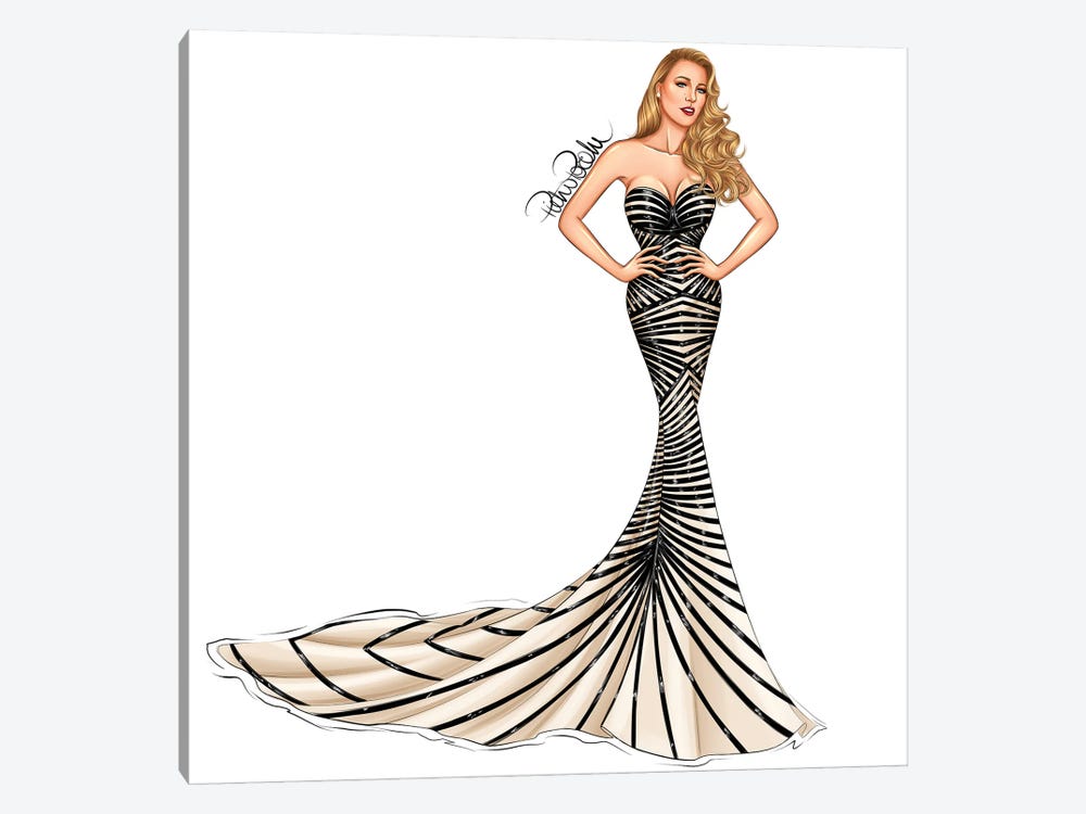 Blake Lively - Hollywood Waves by PietrosIllustrations 1-piece Canvas Artwork
