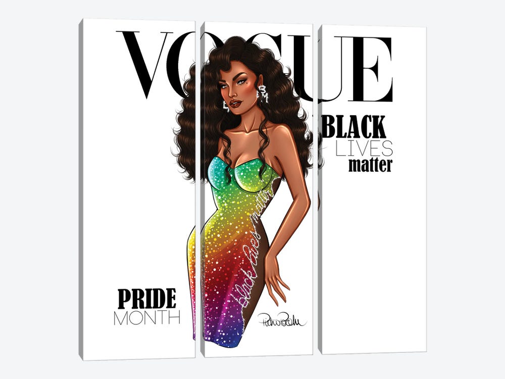 VOGUE - Black Lives Matter - Pride Month by PietrosIllustrations 3-piece Canvas Artwork