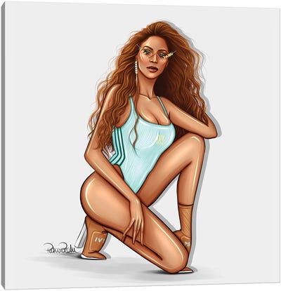 Beyoncé - Queen B Canvas Art Print - PietrosIllustrations