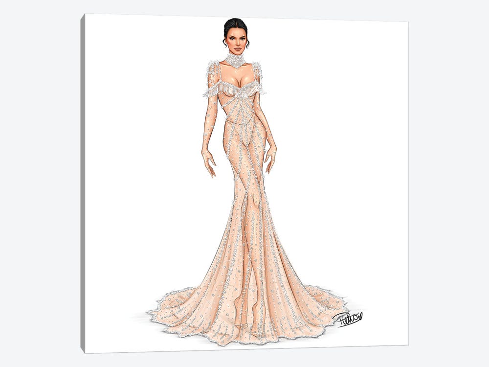 Kendall Jenner - Crystal Dress by PietrosIllustrations 1-piece Canvas Art