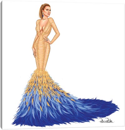 Blake Lively - Met Gala In Versace Canvas Art Print - Versace Art