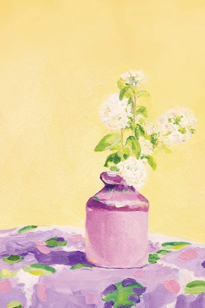 Pretty Painter: Purple On Yellow Bud Vase by Pretty Painter