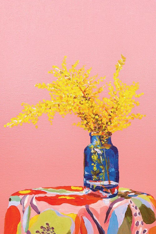 Yellow On Pink Flower Delight