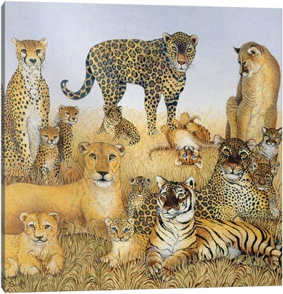 The Big Cats Canvas Art Print - Lion Art