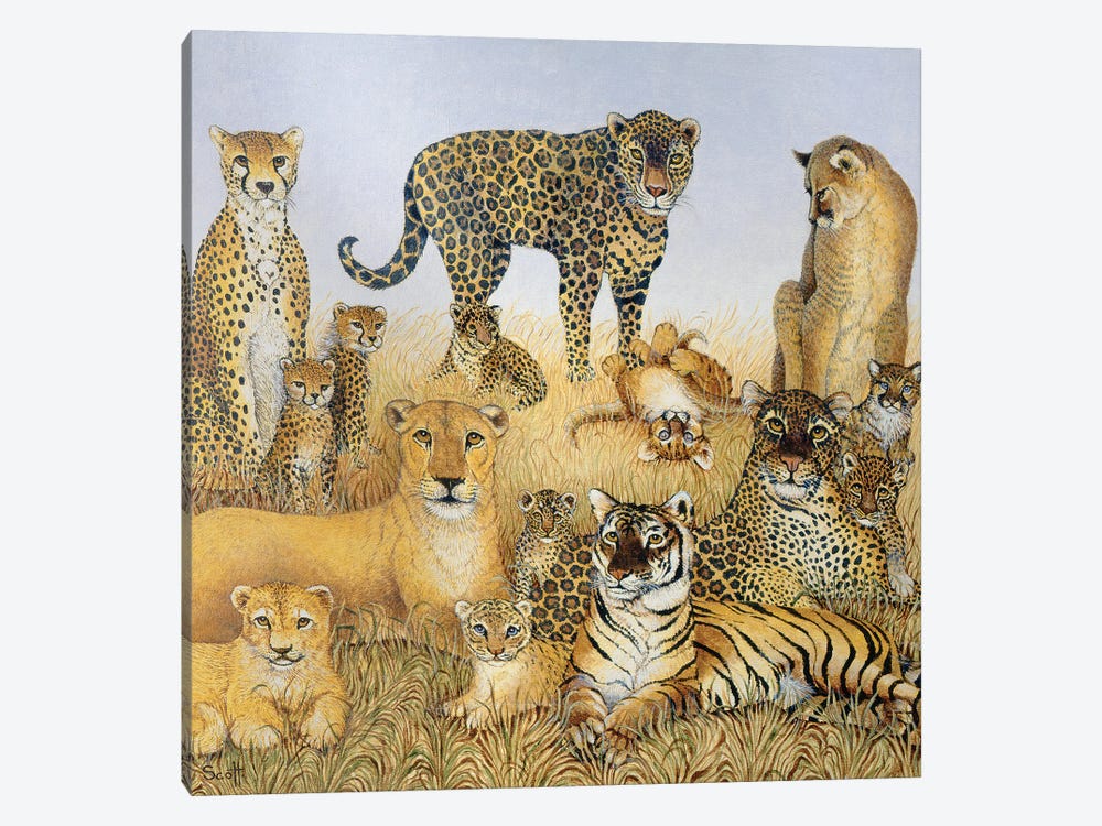 The Big Cats by Pat Scott 1-piece Canvas Print