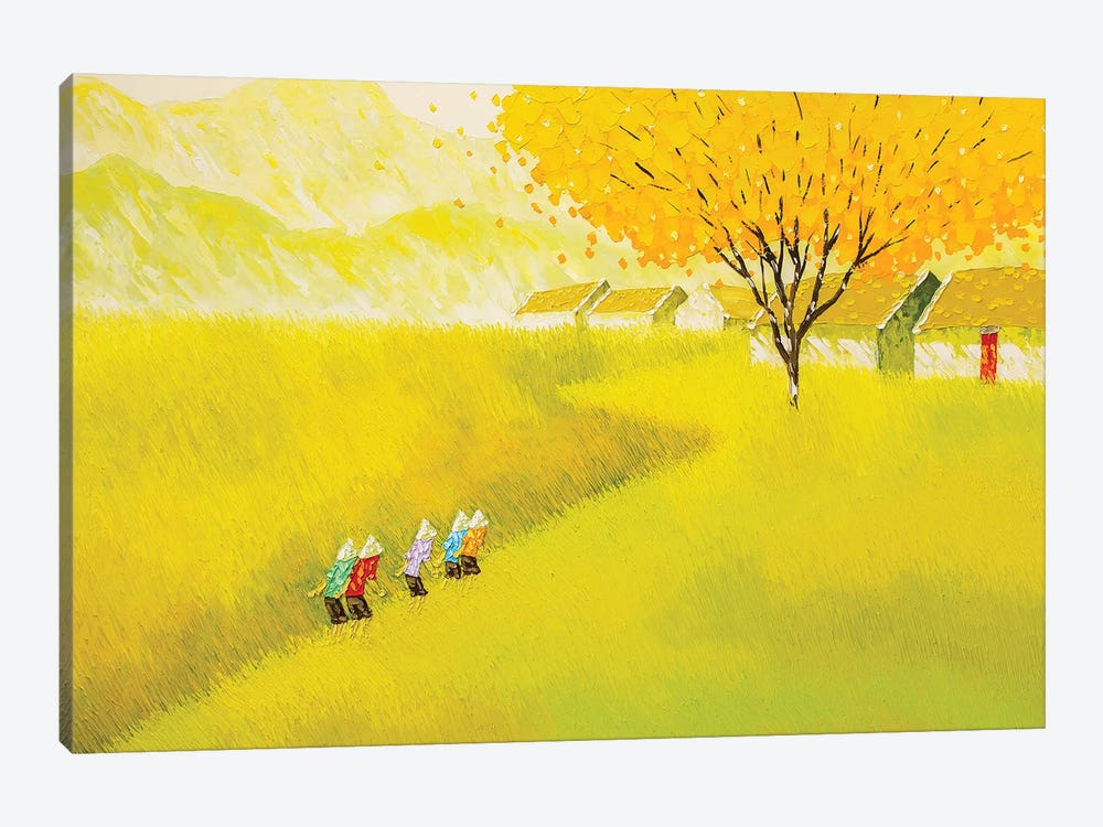 The Golden Road by Phan Thu Trang 1-piece Canvas Artwork