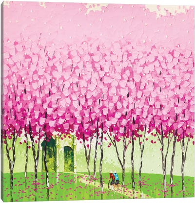 Happiness Canvas Art Print - Pink Art