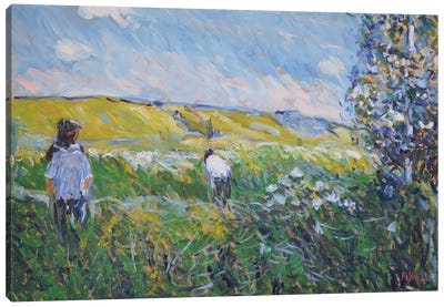 Walks Through the Fields Canvas Art Print - Artists Like Monet