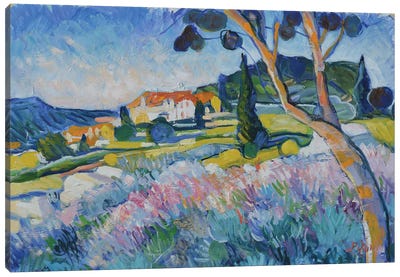 Lavender in the Evening Canvas Art Print - Artists Like Monet