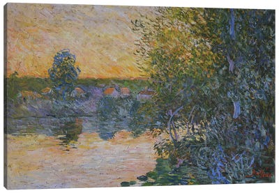 Sunrise on the Seine Canvas Art Print - Artists Like Monet