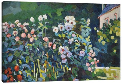 Bush of Dahlias Canvas Art Print - Artists Like Monet