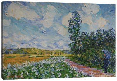 Normandy Meadows in the Rain Canvas Art Print - Normandy