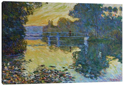 Branch of the Seine - In the evening Canvas Art Print - Artists Like Monet