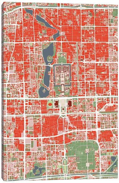 Beijing Classic Canvas Art Print - Urban Maps