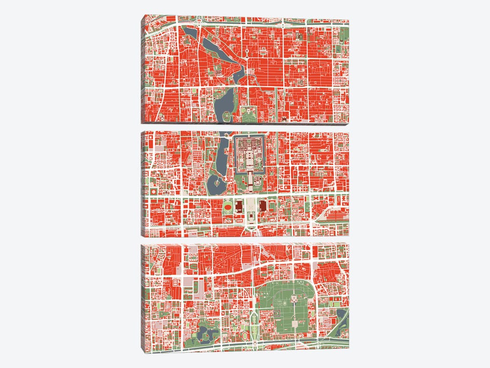 Beijing Classic by Planos Urbanos 3-piece Art Print