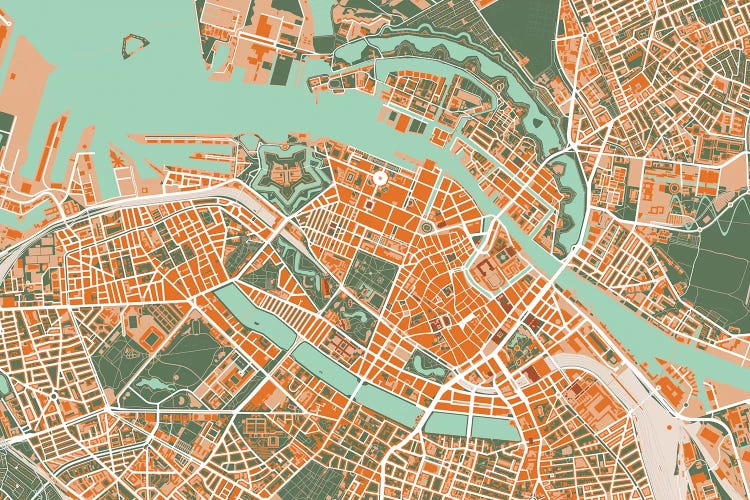 Copenhague Orange by Planos Urbanos wall art