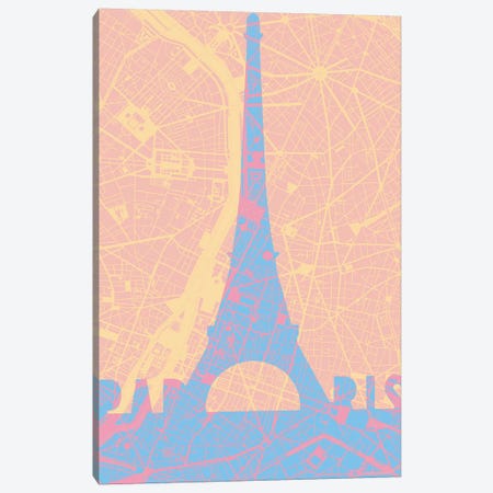 Eiffel Tower Canvas Print #PUB19} by Planos Urbanos Canvas Print