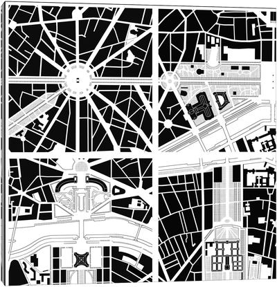 Fragments IV Paris Canvas Art Print - Planos Urbanos