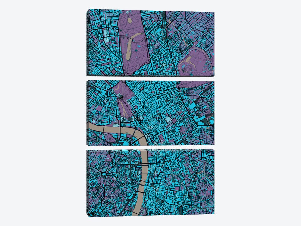 London Twilight by Planos Urbanos 3-piece Art Print
