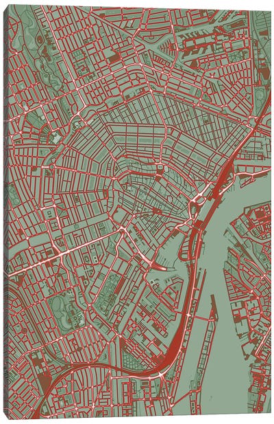 Amsterdam Pop Canvas Art Print - Amsterdam Maps