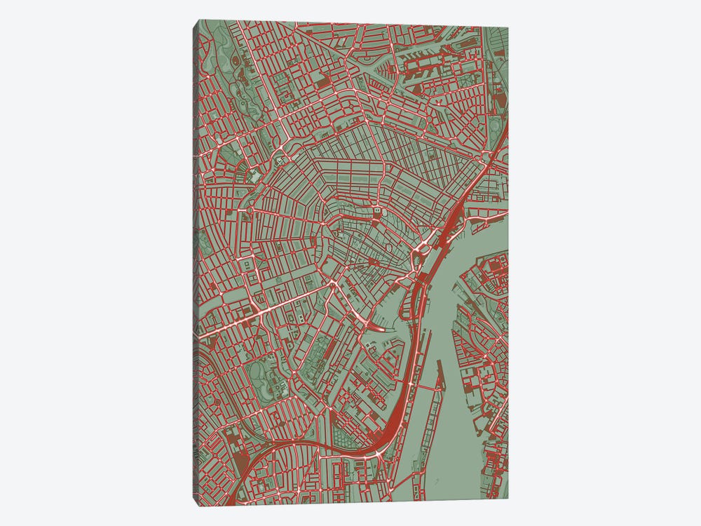 Amsterdam Pop by Planos Urbanos 1-piece Canvas Print