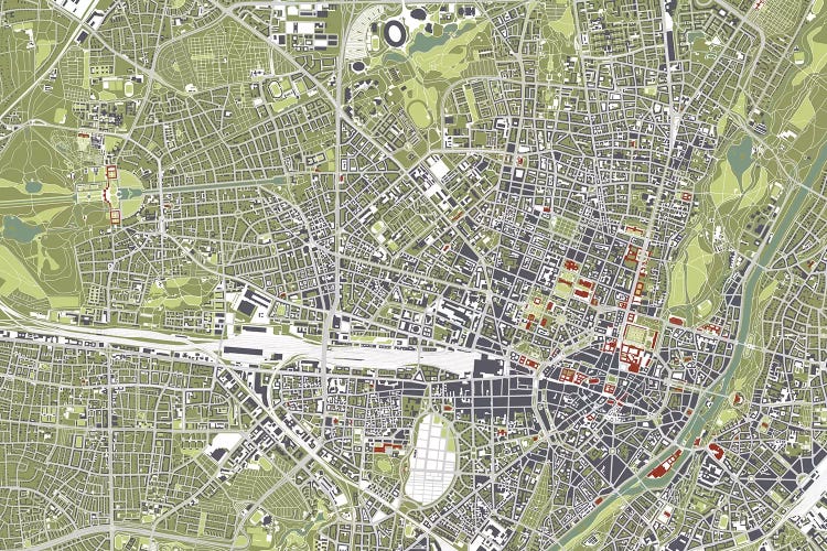 Munich Engraving by Planos Urbanos wall art