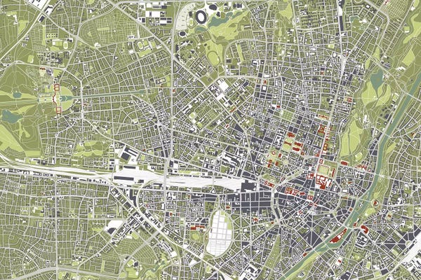 Planos Urbanos: Munich Engraving by Planos Urbanos