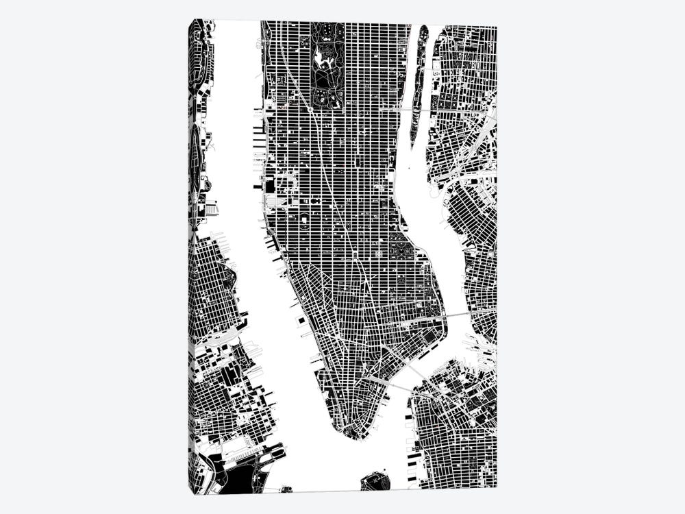 New York Black And White by Planos Urbanos 1-piece Canvas Artwork